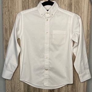 Tommy Hilfiger Boys Classic White Button-Up Shirt - Size 8